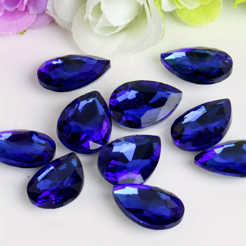 60pcs Colorful Acrylic Teardrop Crystals for DIY Headdresses & Clothing Embellis